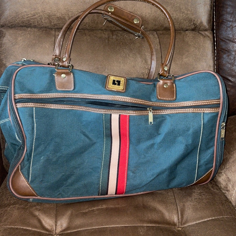 RARE Vintage Green Weekender Bag